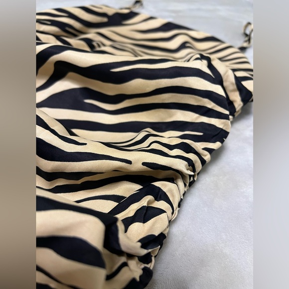 Zebra Print Ruched Dress - Picture 2 of 10